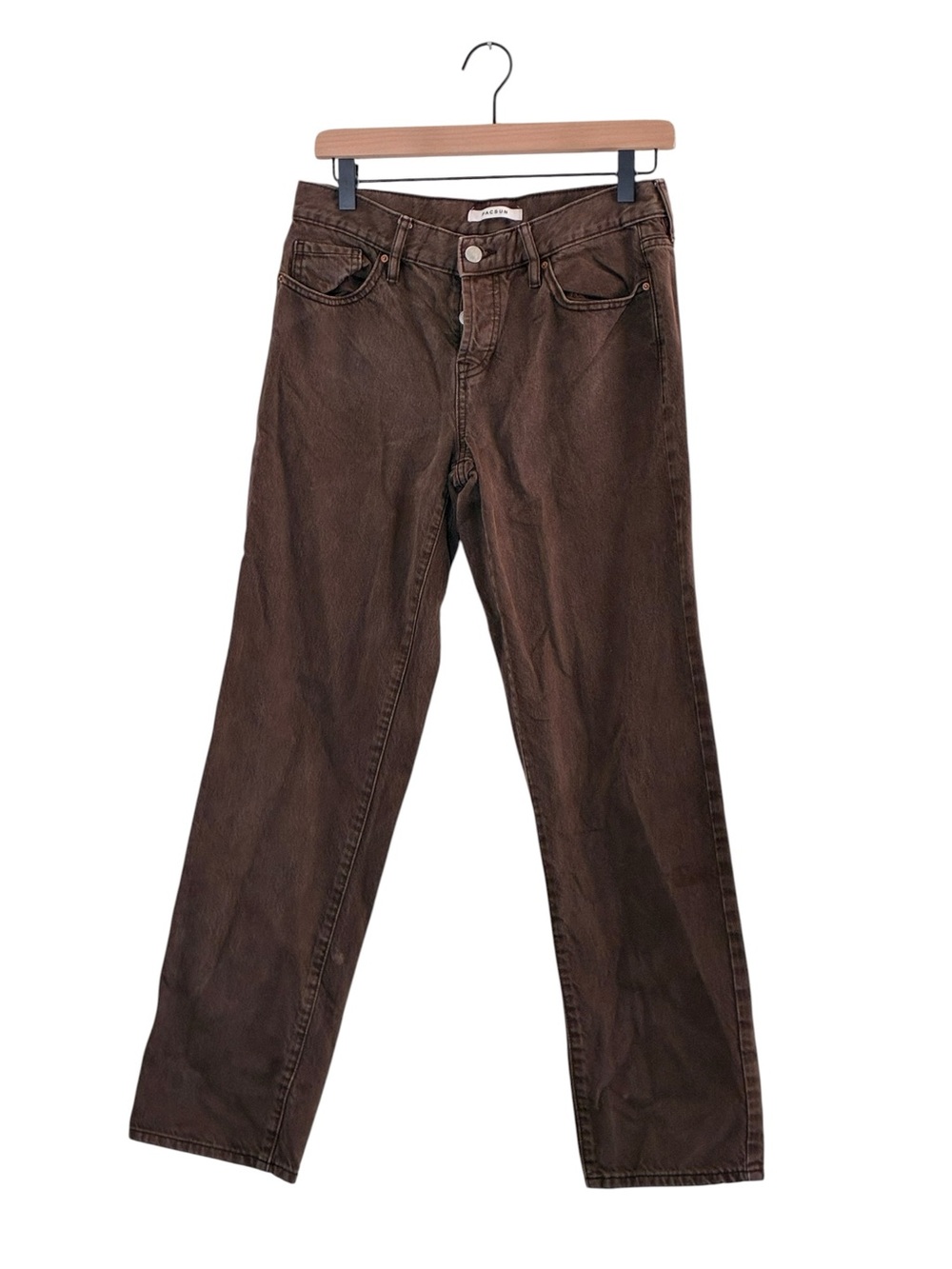 Pacsun | Brown low rise straight leg rigid den jeans size 26